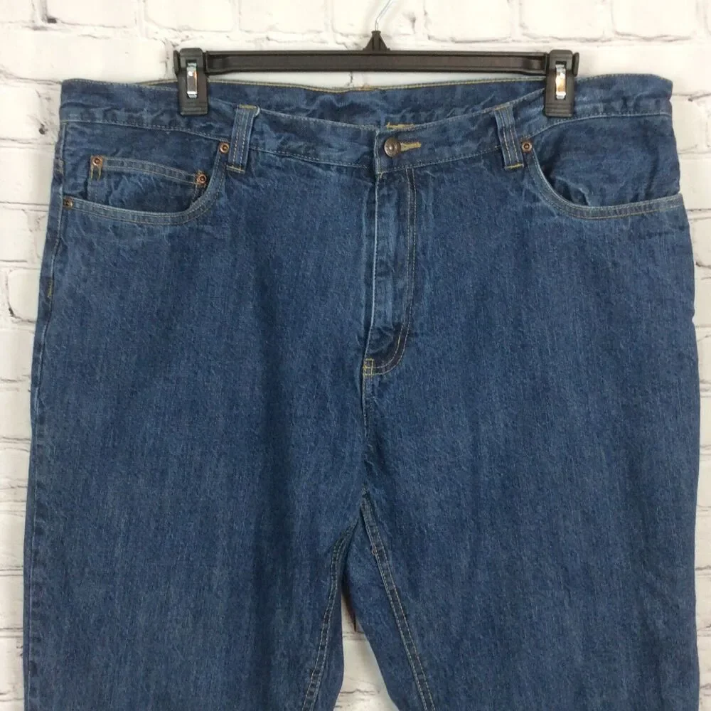 Faded Glory Men’s Jeans Sz 42x32 Green-Fleece Lined Work/Hunting/Outdoor Sports